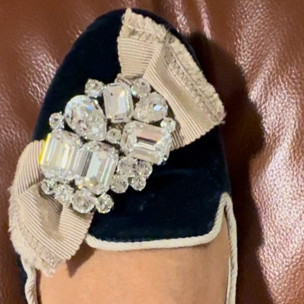 Miu Miu size 7 Crystal ballerina shoes barely used